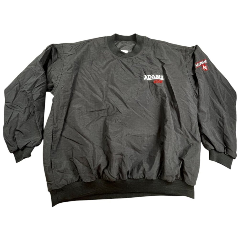 Unique Sales Co Crewneck Mens Medium Black Nylon Adams USA Pullover Made USA Y2K - Picture 1 of 7